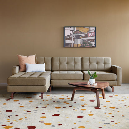 Gus* Modern JANE 2 Merino Mocha bi-sectional with Walnut base