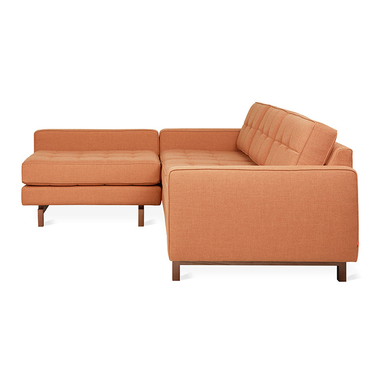 Gus* Modern JANE 2 Caledon Sedona loft bi-sectional with Walnut base