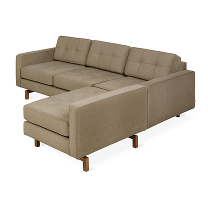 Gus* Modern JANE 2 Merino Mocha loft bi-sectional with Walnut base