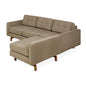 Gus* Modern JANE 2 Merino Mocha loft bi-sectional with Walnut base