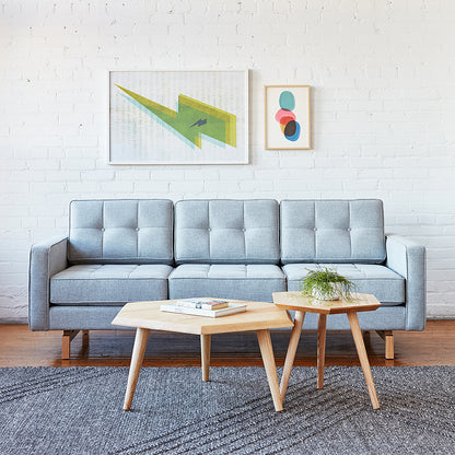 Gus* Modern JANE 2 Bayview Silver sofa with Natural Ash base