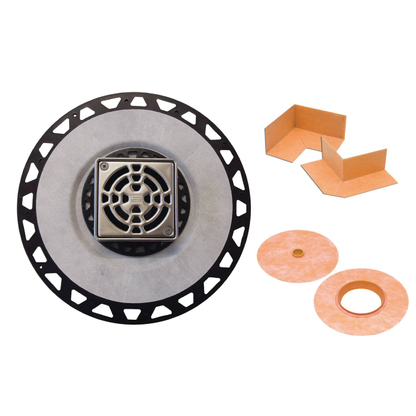 Schluter®-KERDI-DRAIN 2-inch ABS drain kit / Stainless CLASSIC grate