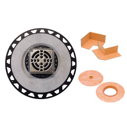 Schluter®-KERDI-DRAIN 2-inch ABS drain kit / Stainless CLASSIC grate