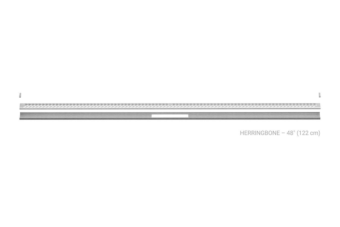 Schluter® KERDI-LINE-VARIO Stainless Herringbone 48-inch variable linear drain