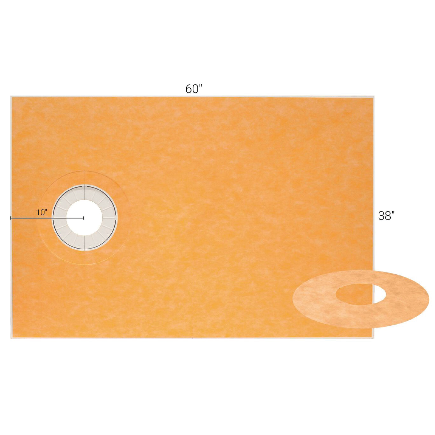 Schluter®-KERDI-SHOWER 38 x 60 tileable tray with off-center drain