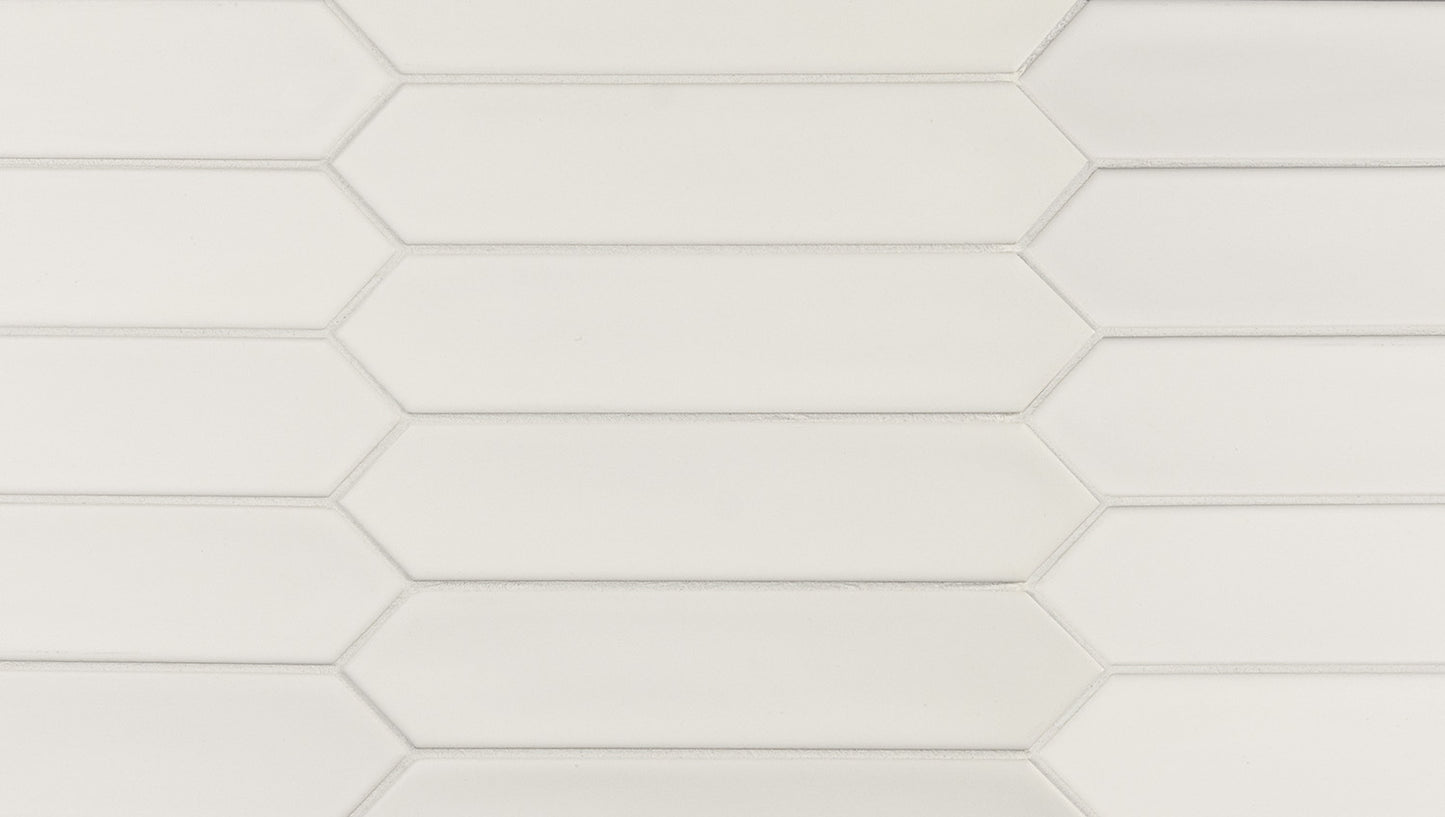 LANSE White 2 x 10 matte wall tile
