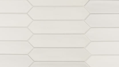 LANSE White 2 x 10 matte wall tile