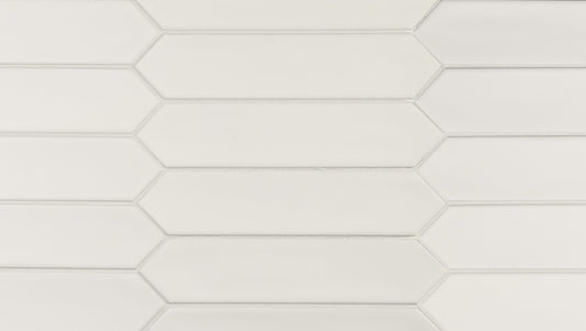 LANSE White 2 x 10 matte wall tile