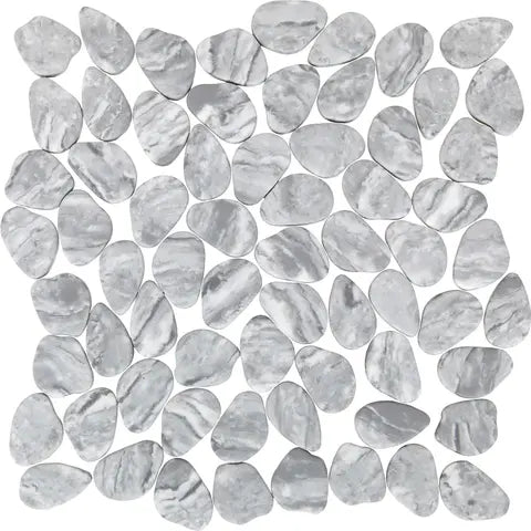 MARBLE PEBBLES Bardiglia mosaic pebble floor / wall tile