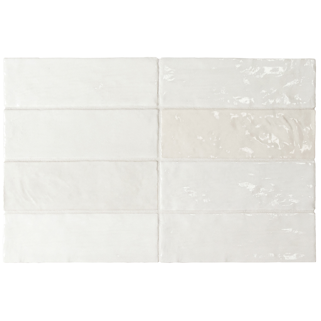 LA RIVIERA Blanco 2.5 x 8 zellige style glossy wall tile