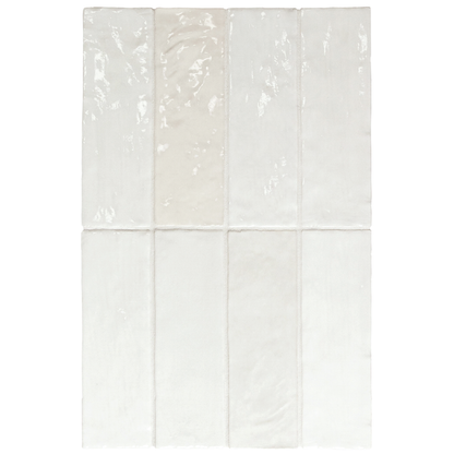 LA RIVIERA Blanco 2.5 x 8 zellige style glossy wall tile