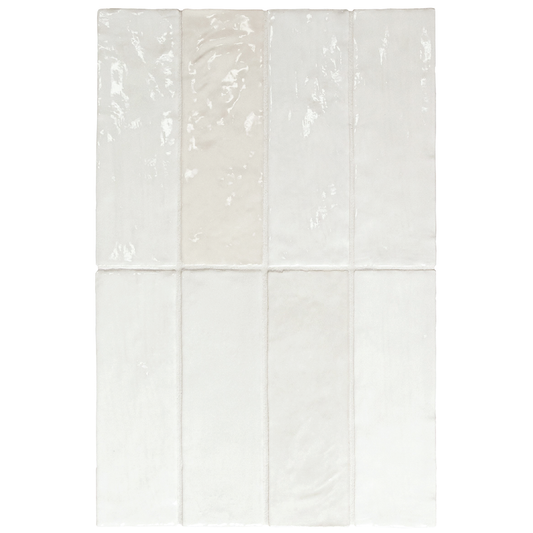 LA RIVIERA Blanco 2.5 x 8 zellige style glossy wall tile