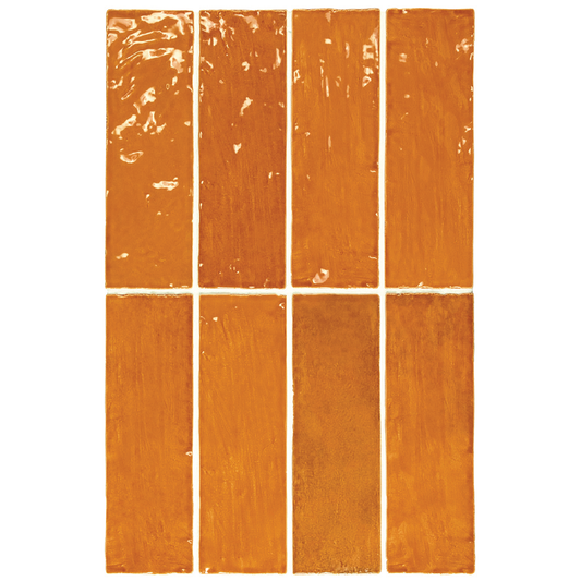 LA RIVIERA Ginger 2.5 x 8 zellige style glossy wall tile