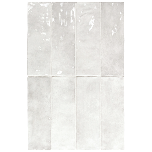 LA RIVIERA Gris Nuage 2.5 x 8 zellige style glossy wall tile