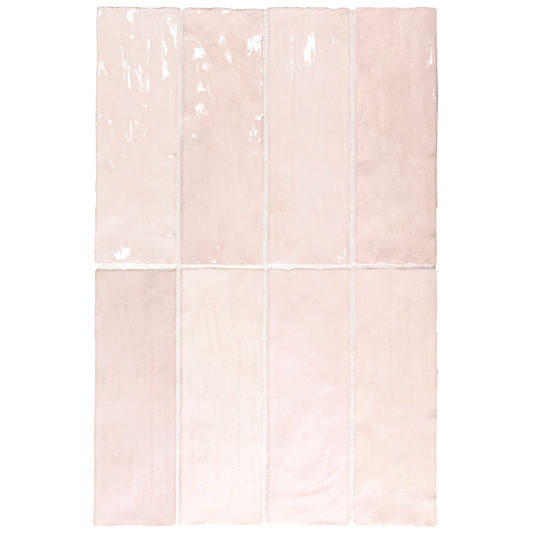 LA RIVIERA Rose 2.5 x 8 zellige style glossy wall tile