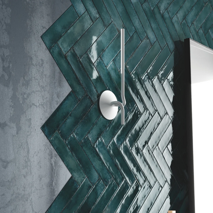 BREAKWATER Lagoon 2 x 9 glossy wall tile