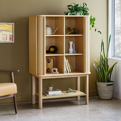 Gus* Modern LEDGER vintage oak tall cabinet