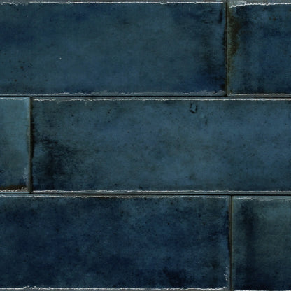 MATISSE Blue 2-1/2 x 10 zellige style glossy wall tile