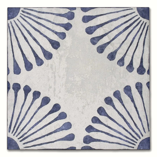 MIRAMAR Blue 8 x 8 painted style matte wall / floor tile