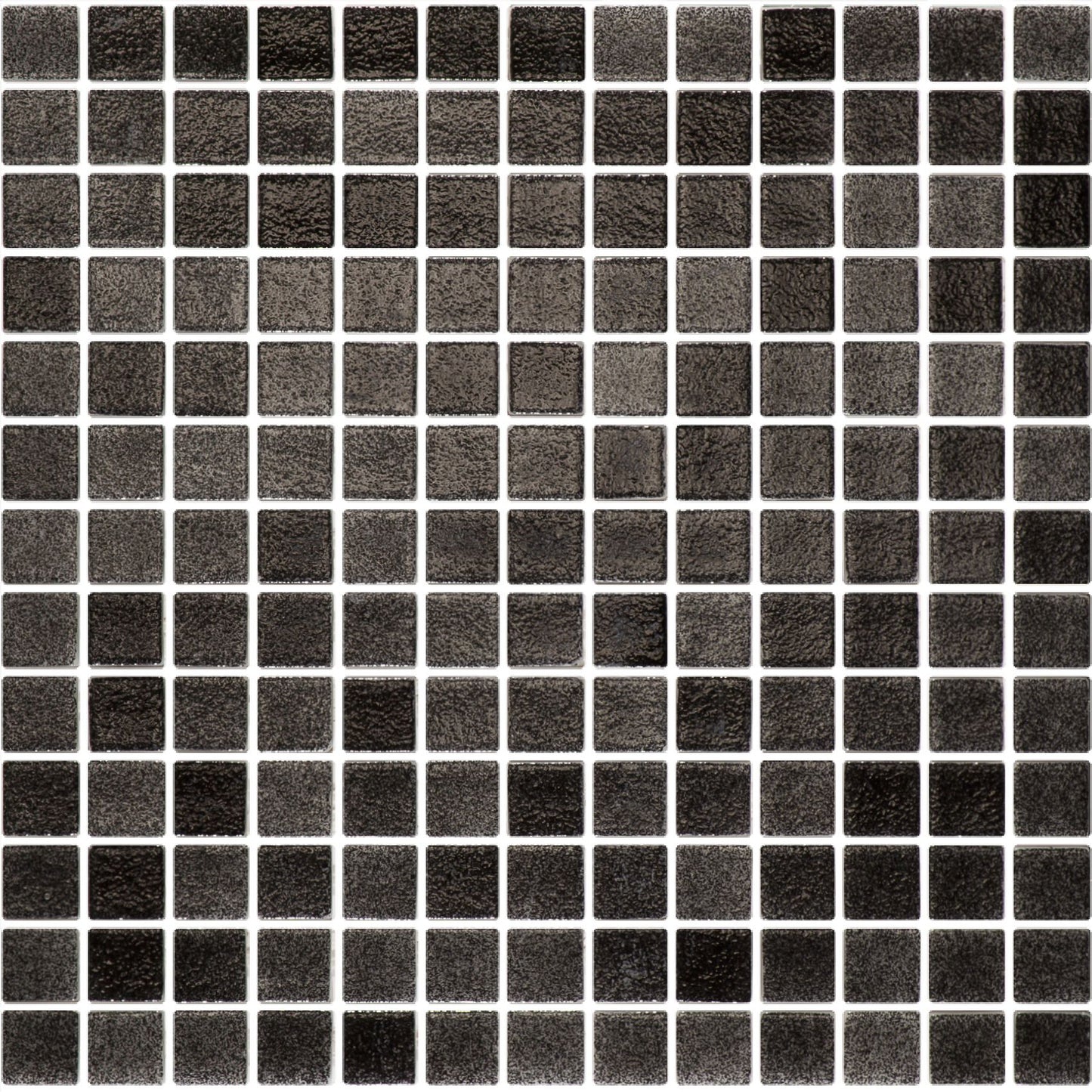 NIEBLA Black 1 x 1 mosaic glass wall / floor tile
