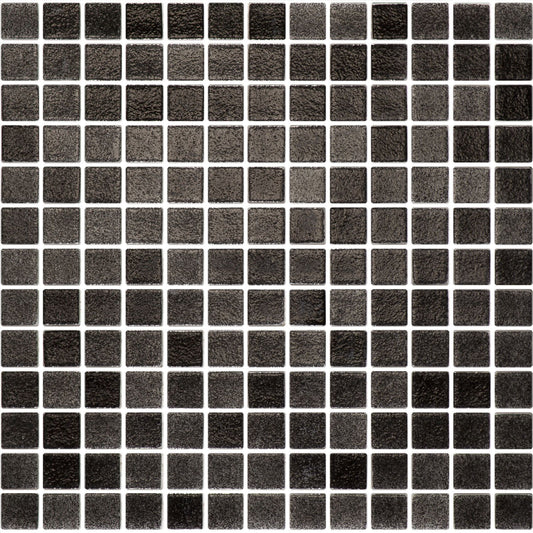 NIEBLA Black 1 x 1 mosaic glass wall / floor tile