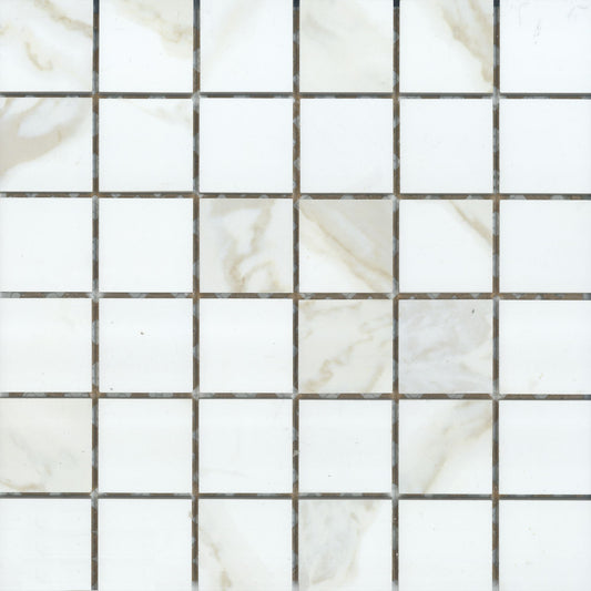 ETERNA Calacatta Taupe 2 x 2 mosaic matte wall or floor tile