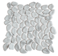 PEBBLES White mosaic pebble floor / wall tile