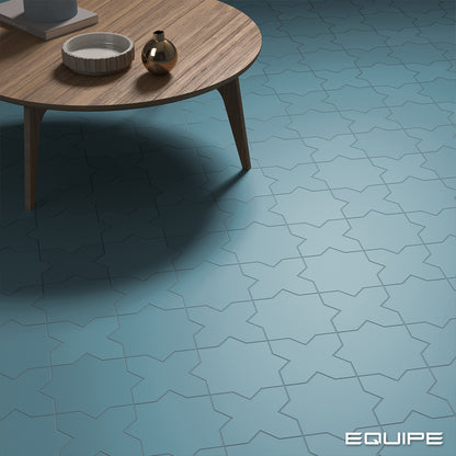 PORTO Azure 5 x 5 "cross" and / or 6.5 x 6.5 "star" porcelain matte wall / floor tile