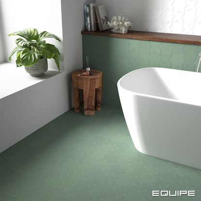 PORTO Pickle Green 5 x 5 "cross" and / or 6.5 x 6.5 "star" porcelain matte wall / floor tile