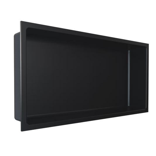 FUSION Matte Black 12 x 24 stainless steel niche