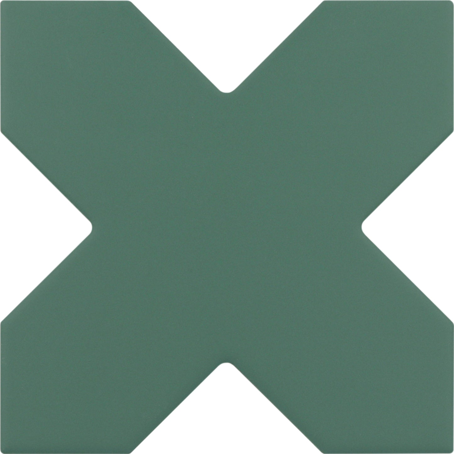 PORTO Pickle Green 5 x 5 "cross" and / or 6.5 x 6.5 "star" porcelain matte wall / floor tile