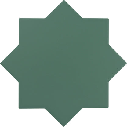 PORTO Pickle Green 5 x 5 "cross" and / or 6.5 x 6.5 "star" porcelain matte wall / floor tile