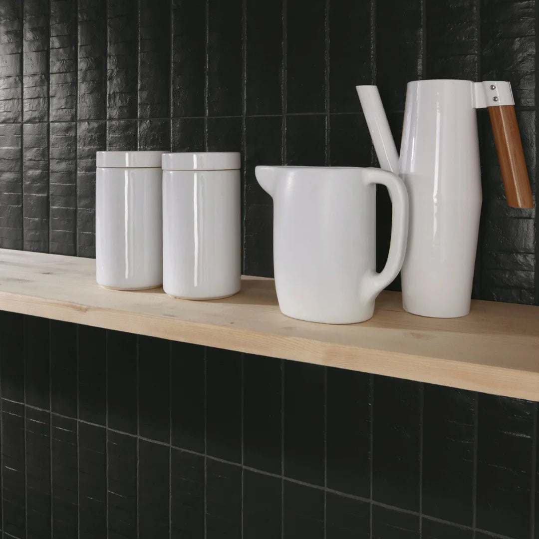 RHYTHM Black 3 x 12 matte wall tile