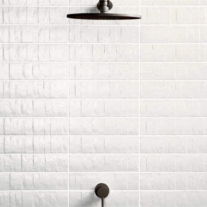RHYTHM White 3 x 12 matte wall tile