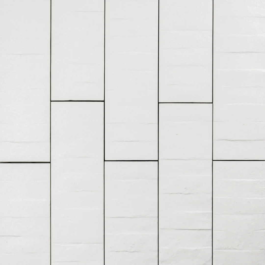 RHYTHM White 3 x 12 matte wall tile