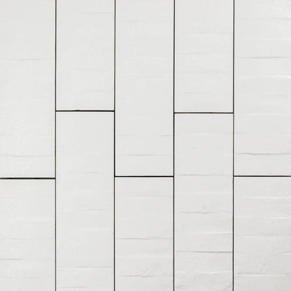 RHYTHM White 3 x 12 matte wall tile