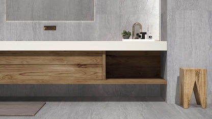 ROMA TRAVERTINE Grey 24 x 24 stone effect matte wall / floor tile