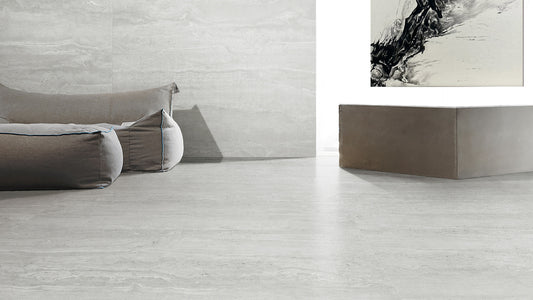 ROMA TRAVERTINE Light Grey 24 x 24 stone effect matte wall / floor tile