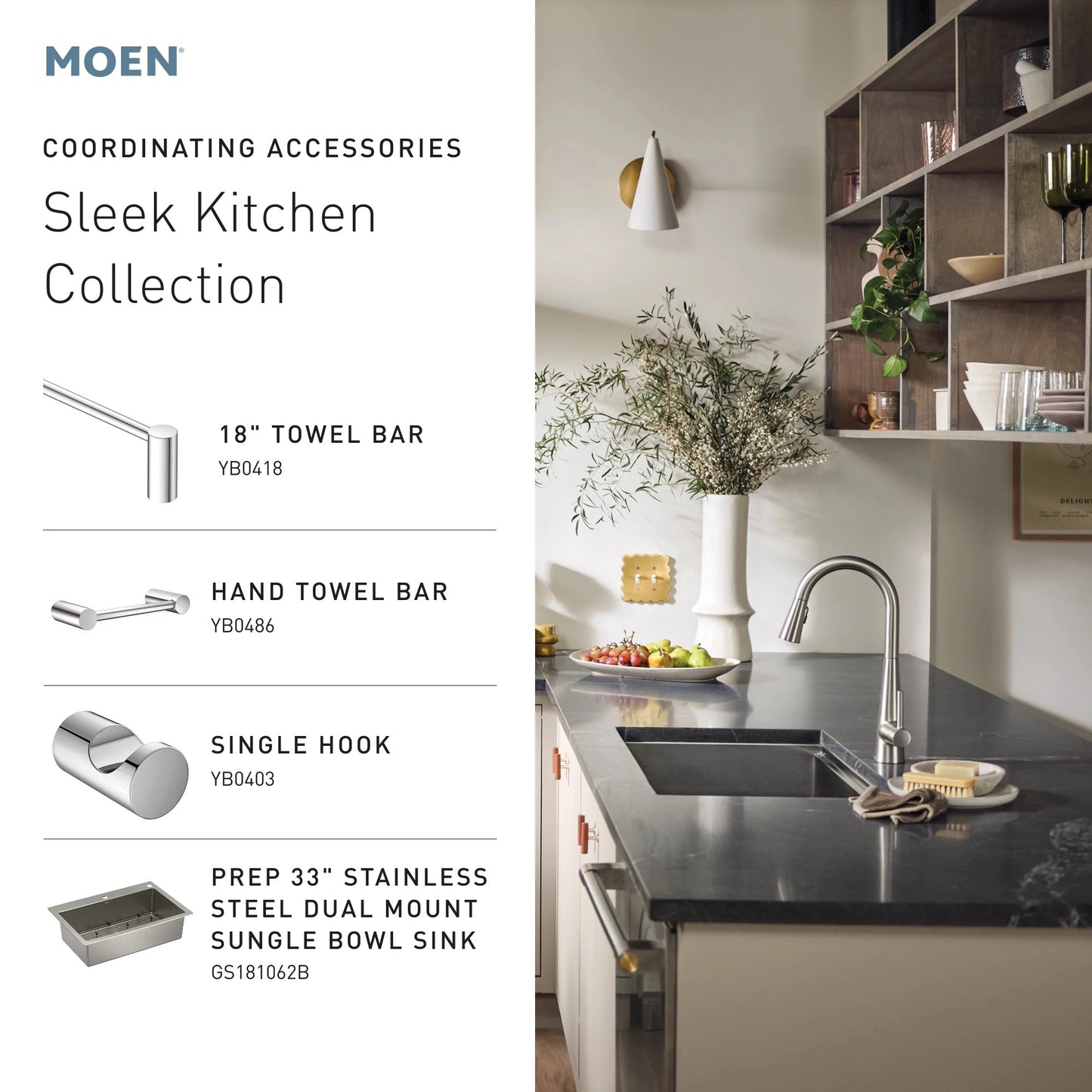 Moen SLEEK® Oil Rubbed Bronze pull-down kitchen faucet