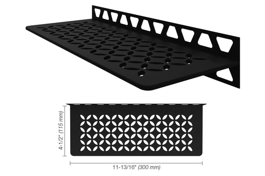 Schluter® FLORAL Matte Black SHELF-W rectangular shelf