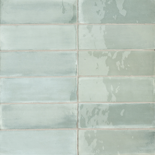 TBRICK Aquamarine 2 x 6.5 zellige style glossy wall tile