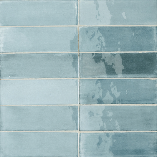 TBRICK Cerulean 2 x 6.5 zellige style glossy wall tile