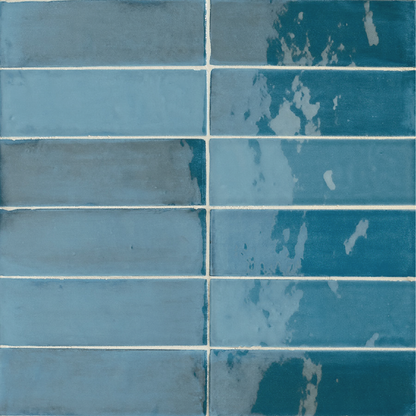 TBRICK Navy 2 x 6.5 zellige style glossy wall tile