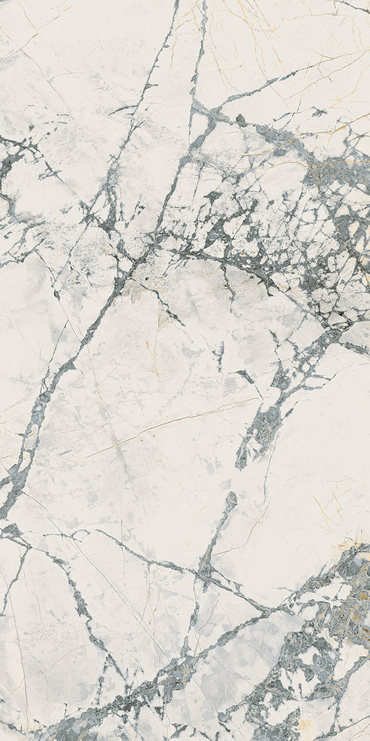 THE ROOM Invisible White 24 x 48 marble style polished wall / floor tile