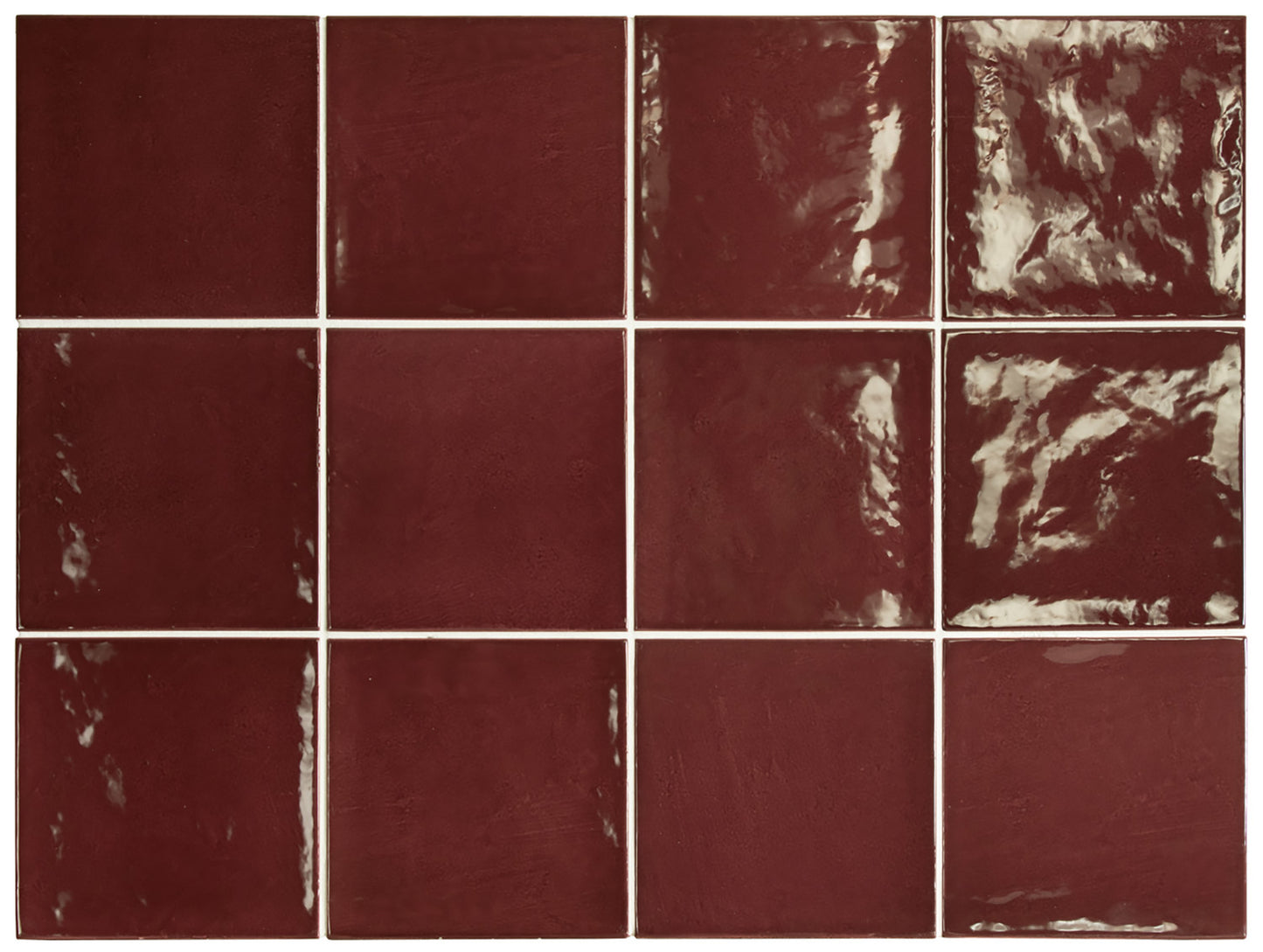 VILLAGE Aubergine 5 x 5 zellige style glossy wall tile