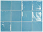 VILLAGE Azure Blue 5 x 5 zellige style glossy wall tile