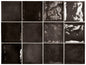 VILLAGE Black 5 x 5 zellige style glossy wall tile