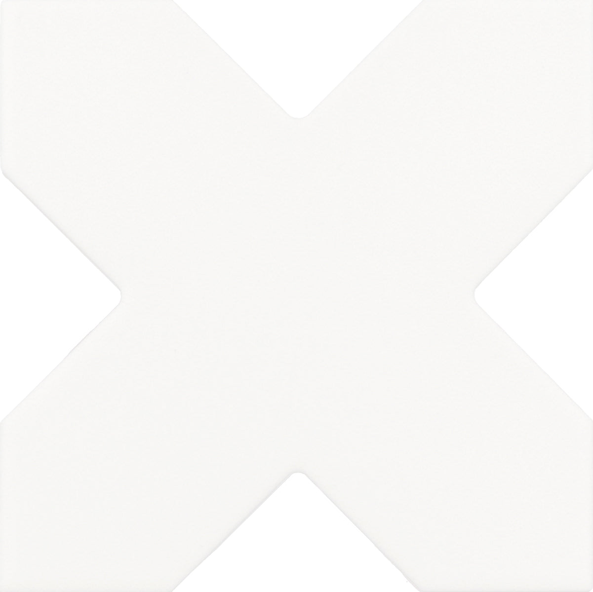 PORTO White 5 x 5 "cross" and / or 6.5 x 6.5 "star" porcelain matte wall / floor tile