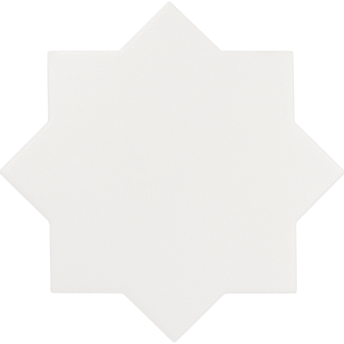 PORTO White 5 x 5 "cross" and / or 6.5 x 6.5 "star" porcelain matte wall / floor tile