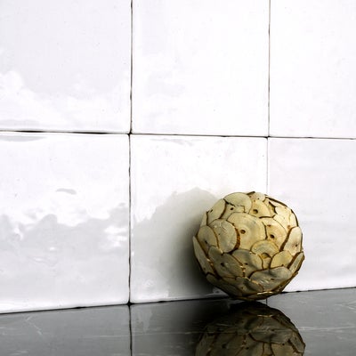 Crisp White 4.5 x 4.5 zellige style ceramic wall tile